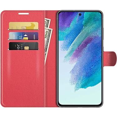 Imagem de Capa Capinha Carteira Galaxy S21 Fe 5G Case Couro Flip Top (Vermelha)