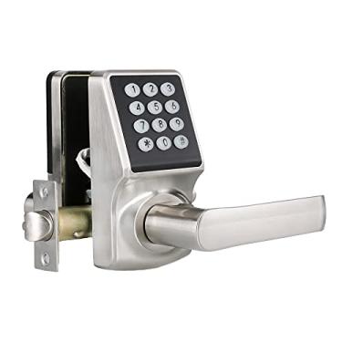 Imagem de Cielsa Dawn Fechadura da porta de entrada sem chave com maçaneta, fechadura da porta do teclado eletrônico com chave, fechadura da porta inteligente digital, cartão IC e chave, hotel.