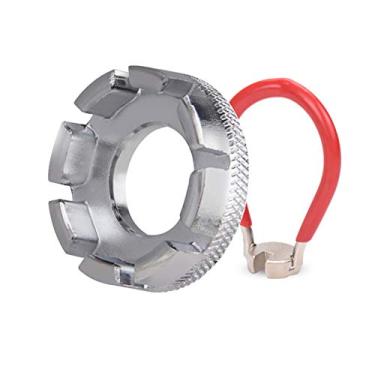 Imagem de LETUSPORT — Conjunto de 2 ferramentas Truing de aro de bicicleta com chave de ajuste de raio, para bicicleta, Sivler and red