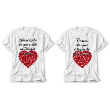 Imagem de Kit Camiseta Dia Dos Namorados Coração Amor Blusas Casal - Vidape
