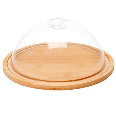 Imagem de Welf, PD00193, Porta Queijo de Queijeira com Tampa Tábua Frios, cor Bambu, Poliestireno Bambu