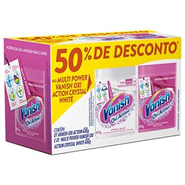 Imagem de Tira Manchas Vanish em Pó Oxi Action para roupas brancas e roupas coloridas - 2 unidades de 450g