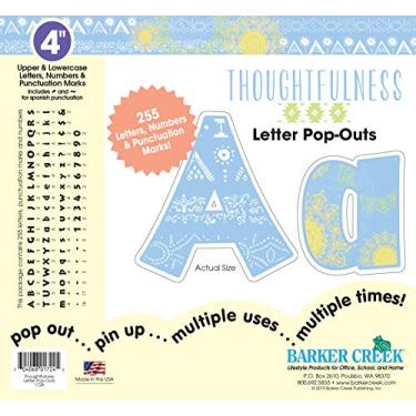 Imagem de Barker Creek Letras Pop-Outs, 10 cm de atenção, letras multicoloridas de designer para quadros de avisos, salas de descanso, áreas de recepção, placas, monitores e muito mais! 10 cm, 255 caracteres por conjunto (1724)
