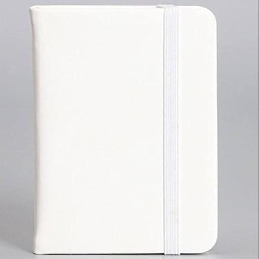 Imagem de A7 mini notebook portátil pequeno diário couro grosso caderno retrô estudante universitário manuscrita nova palavra bloco de notas, branco, 2 peças
