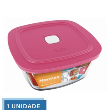 Imagem de 1 Pote Vidro Facilita Quadrado Marmita 500Ml Marinex