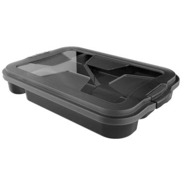 Imagem de Porta Talher Organizador De Gaveta De Plástico Com Tampa