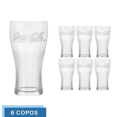 Imagem de Jogo 6 Copos de Vidro 300ML Coca-Cola Transparente Nadir