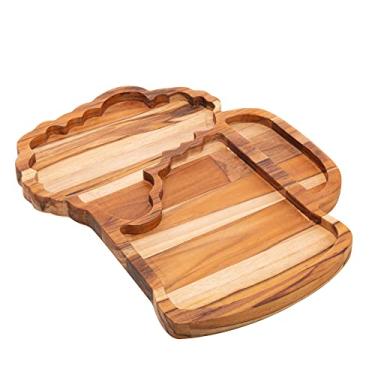 Imagem de Petisqueira de madeira Teca Formato de Caneca 35cm x 26cm x 2cm - Wolff Craft