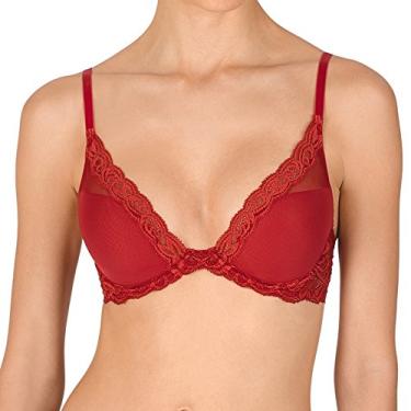 Imagem de Natori Sutiã com decote profundo com penas, Vermelho queimado, 30B
