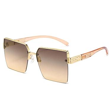 Imagem de Óculos de sol de armação grande na moda, óculos quadrados femininos, moda casual, óculos de sol masculinos, versátil, casual, 3, tamanho único