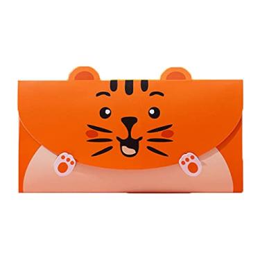Imagem de tooloflife 10 peças envelope cartão de felicitações de animais de desenho animado papel de papelaria cartões de agradecimento presente para crianças, todas as ocasiões, convite de aniversário - tigre