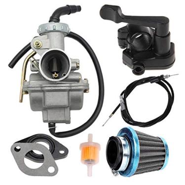 Imagem de Carburador PZ20 e cabo acelerador de acelerador de polegar para TaoTao NST SunL Kazuma Baja 50cc 70cc 90cc 110cc 125cc ATV 4 Rodas Go Kart Dirt Bike Honda Carb com filtro de combustível de ar