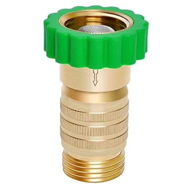 Imagem de Regulador de pressão de água de alto fluxo para RV, latão sem chumbo, rosca de mangueira de jardim em linha de 3/4 polegadas, 50-55 psi com filtro de entrada – Serve para campistas, trailers, trailers