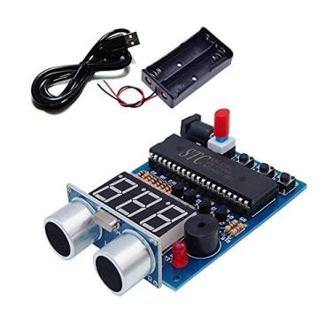 Imagem de Kit eletrônico de alarme ultrassônico para aprender a soldar kit DIY para prática de solda com módulo de sensor ultrassônico HC-SR04