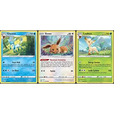 Imagem de Leafeon 013/189 & Glaceon 038/189 - Astral Radiance - Rare Pokemon Evolution Card Lot - Eevee Eeveelution 3 Card Set