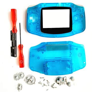 Imagem de Capa de reposição para Nintendo Gameboy Advance para GBA com chave de fenda de borracha condutora – Azul claro