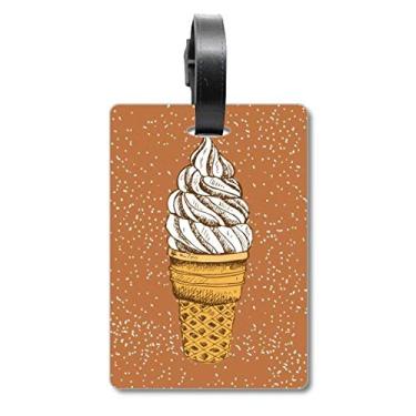 Imagem de Creme Chocolate Ovo Cones Sorvete Mala Etiqueta Bagagem Cartão Pendurado Etiqueta Scutcheon Etiqueta, Multicolorido.