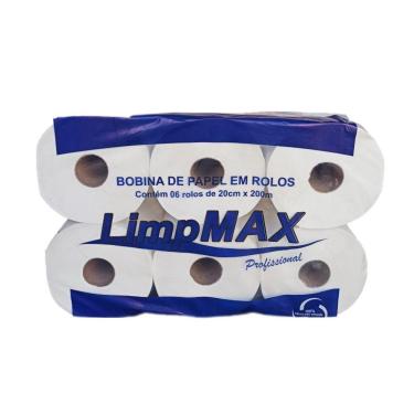 Imagem de Papel Toalha Bobina 100% Celulose - 22A24g - 20x200m Azul - Limpmax