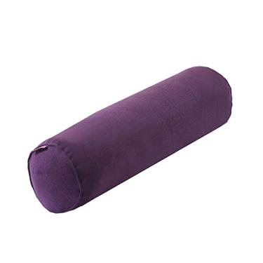 Imagem de Almofadas de cilindro de pescoço redondo travesseiro de algodão oco, confortável, confortável, pescoço travesseiro travesseiro rolo para cama, Roxo profundo