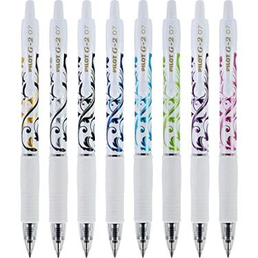 Imagem de Pilot Canetas de gel premium G2, canetas rolo de gel, ponta fina de 0,7 mm, cores sortidas, pacote com 8