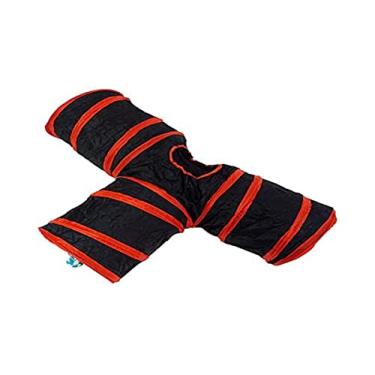 Imagem de Petlon Pet Túnel Pra Gato Em Formato T Ou Y Dobrável Com 3 Saídas Vermelho