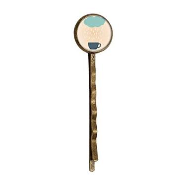 Imagem de Rain Cloud Cup Smile Face Weather Retro Metal Hair Bobby Pin Headwear