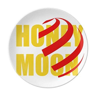 Imagem de Prato de fitas decorativas de porcelana Salver louça de jantar com lua de mel