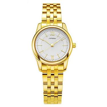 Imagem de Relógio Feminino de Quartzo Relógio de Pulso Casual Aço Inoxidável Clássico À Prova D'agua (C1)