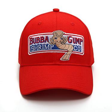 Imagem de Boné de beisebol ajustável Bubba Gump Shrimp Co. Chapéu bordado (vermelho) (aba dobrada), Aba curvada, Tamanho Único