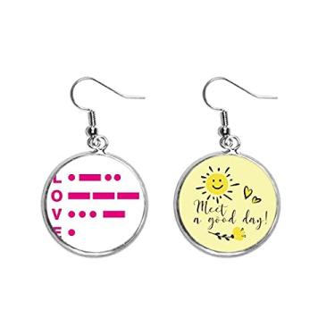 Imagem de Brinco Morse Code Love Point Line Expression Ear Drop Sun Flower Jewelry Fashion