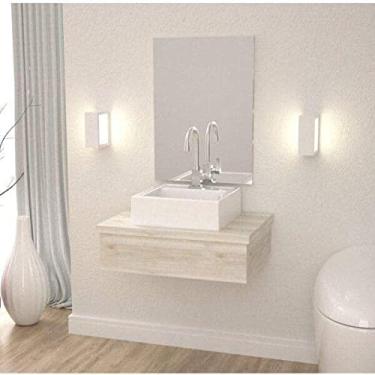 Imagem de Conjunto para Banheiro Gabinete 60cm Cuba Q35 e Espelheira 601W Metrópole Compace Snow