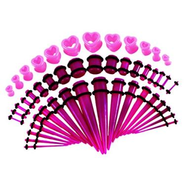 Imagem de P Prettyia Kit de alargadores de orelha de acrílico, 48 peças, 14G-0000G, Acrílico