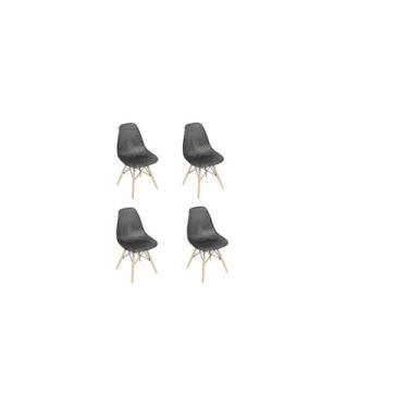 Imagem de Kit 4 Cadeiras Eames Design Colméia Eloisa Preto - Homelandia