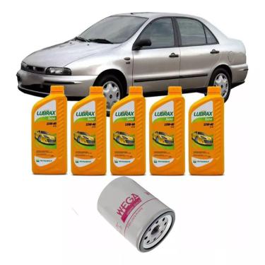 Imagem de Kit Troca De Óleo Marea 2.0 99 a 02 Lubrax 15w40