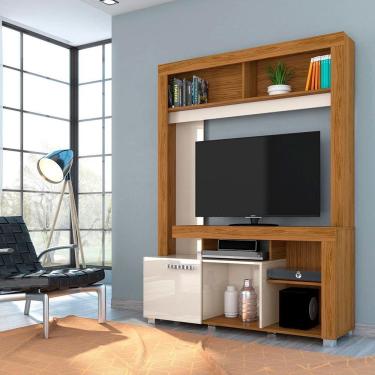 Imagem de Estante Para Sala Flávia para TV até 42 Polegadas 1 Porta Cor Naturale e Off White - Madetec Móveis