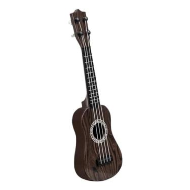 Imagem de Kokiya Brinquedo instrumento ukulele infantil, mini guitarra de 4 cordas, educacional para crianças pré-escolares, marrom escuro