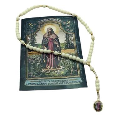 Imagem de Terço Nossa Senhora das Lágrimas Perola com Folheto de Oração