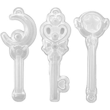 Imagem de Funshowcase Moldes de silicone para joias Stick Rod Guardian com orifício para argila de polímero, artesanato, resina epóxi, fabricação de colar de chaveiro, conjunto de 7,6 cm