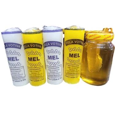 Imagem de Vela 7 Dias De Mel Amarela Votiva Ecoluz/Nova Luz - 3 Unidades