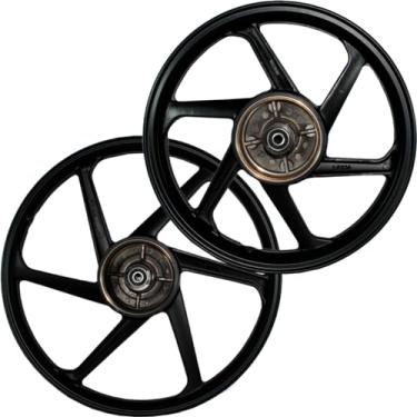 Imagem de Par de rodas de alumínio liga leve freio a tambor Pop100 Pop110 2007 em diante com rolamento