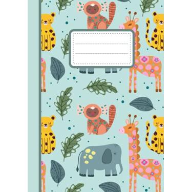 Imagem de Quadernone Quadretti 1 cm. Senza Margine: Quaderno Motivo Animali della Giungla per Bambini di Prima Elementare, Matematica, Scienze, Geometria, Appunti/Taccuino Grande Misura A4