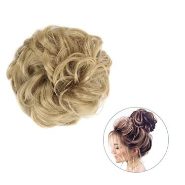 Imagem de Mulheres Bun Scrunchies 1 pçs ao redor no cabelo rabo de cavalo rosquinha coque acessórios de cabelo para mulheres sintético bagunçado cacheado ondulado chignon com envoltório de elástico Pão (Color