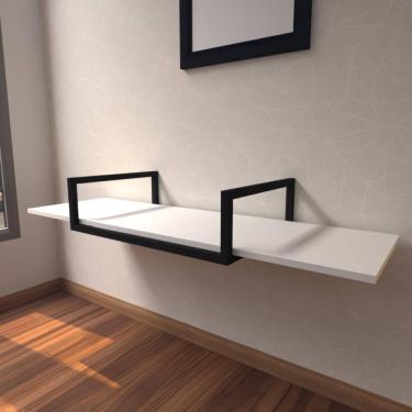 Imagem de Aparador Industrial Branco Off White Moderno Cantinho Café Escritorio Simples Bancada Suspensa