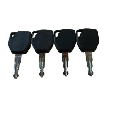 Imagem de Pacote com 4 chaves 65# 81404 6107891M1 para chaves Terex, Fermac, retroescavadeira JCB, ignição de equipamentos pesados