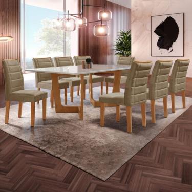 Imagem de Mesa De Jantar 8 Lugares Nápoles/genova Com Vidro Cinamomo/of