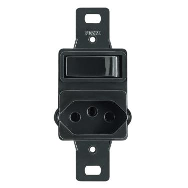 Imagem de Conj Emb S/Placa P/Condulete 1S + 1T 2P+T 10A NBR14136 Ref.14008 Preto 3 Mod – Pezzi