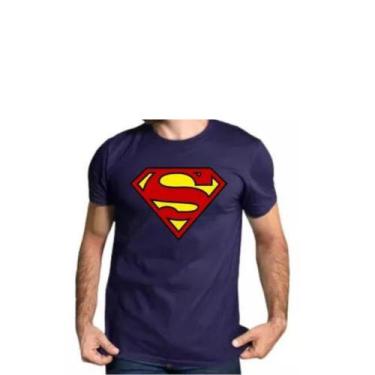 Imagem de Camiseta Superman Camisa De Rock Algodão Azul Marinho - Jmv