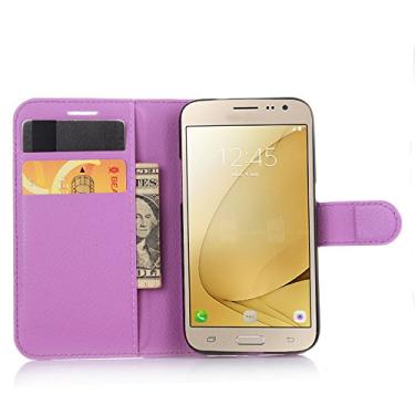 Imagem de Capa para Samsung Galaxy J2 (2016) â€“ Capa flip de couro PU de para Samsung Galaxy J2 (2016), capa de proteção de telefone estilo empresarial, capa com [compartimentos para dinheiro e
