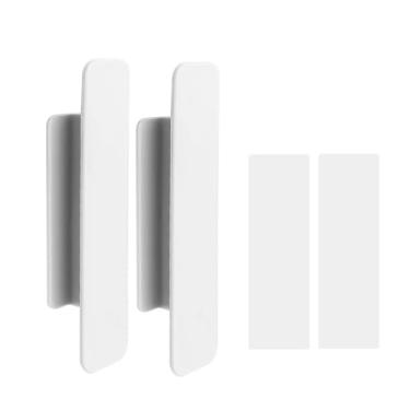 Imagem de Puxadores de gaveta sem perfuração, autoadesivos, para armário de cozinha, móveis, cômoda, janela, porta, puxador, branco, 3 conjuntos