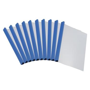 Imagem de PATIKIL Capas de relatório transparentes com barra deslizante, 10 capas de currículo com aderência deslizante de 25 mm, capacidade de 135 folhas, pastas de apresentação A4 para arquivo, currículo,